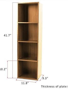 Adjustable 3/ 4 Shelf Bookcase Storage Bookshelf Wood Furnit