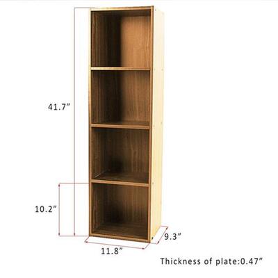 Adjustable 3/ 4 Shelf Bookcase Storage Bookshelf Wood Furnit
