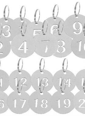 20pcs Luggage Tags Metal Round Number Cards Numbered Key