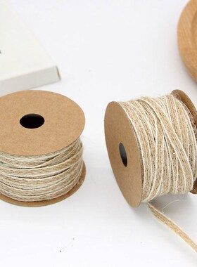 10M/Roll Jute Burlap Rolls Hessian Ribbon With Lace Vintage