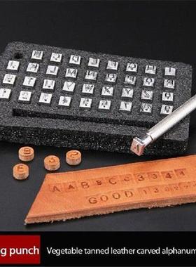 36Pcs Alphabet Letter Leather Stamper Set Steel Punch Metal