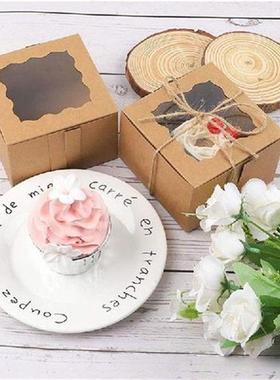 20pcs Kraft Paper Cake Gift Box with Window Christmas Home