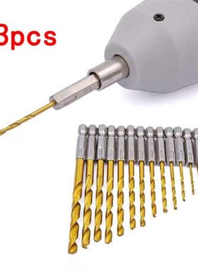 13pcs Hexagonal handle twist drill bit plated with titanium