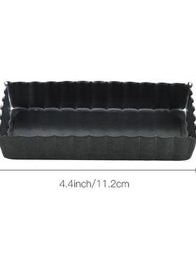 8 Pcs Non-Stick Quiche Tart Pans Rectangle With Removable Bo