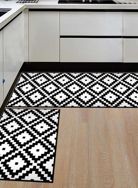 Nordic Geometric Kitchen Mat Anti-slip Waterproof Bathroom C