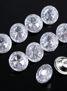 *10Pcs 25/30mm Diameter Clear Diamond Acrylic pholstery Roun