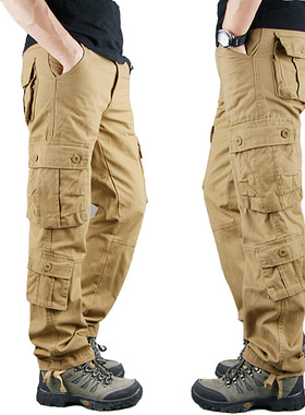 2022 Spring Mens Cargo Pants Khaki Military Men Trousers Cas
