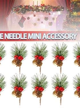10Pcs Mini Simulation Christmas Pine Picks Stems Artificial