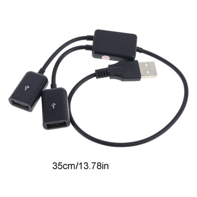 USB OTG Hub Cable USB 2.0 Male to Double Female Plug Adapte