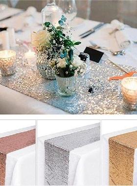 1pcs Sparkly Rose Gold Sequin Table Runners For Weddings