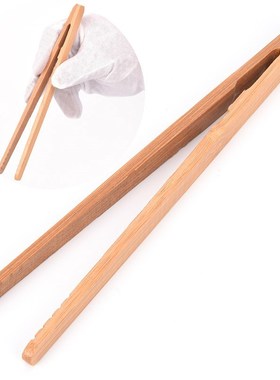 18cm Wooden Tea Tweezer Bacon Tea  Tongs Bamboo Kitchen Sala