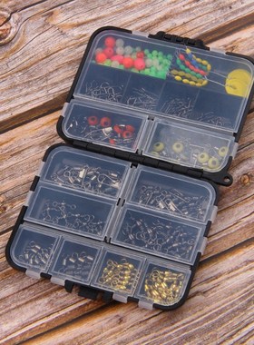 182pcs fishing swivels snap rolling connector float stopper