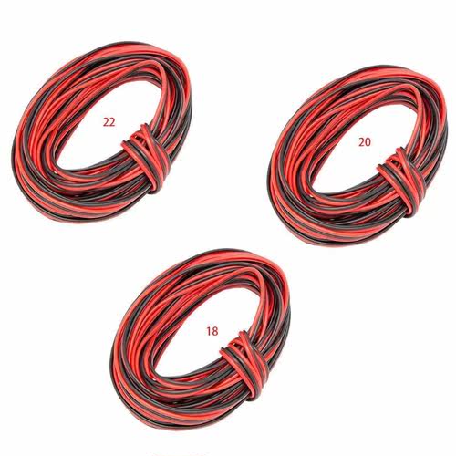 10M 18/20/22 Gauge AWG Electrical Red Black Cable Wire 2Pin