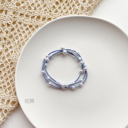 Pearl hair ring Japanese and Korean girl hair rope small fre