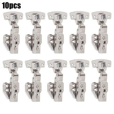 10Pcs Cabinet Hydraulic Hinges 35mm Stainless Steel Cupboard