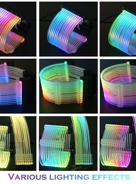 PSU Extension Cable RGB, ATX 24Pin GPU 8Pin Triple Streamer