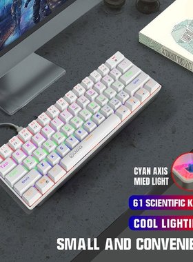 61Keys Desktop Computer Mechanical Keyboard Wired Computer L