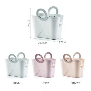 Bath-Storage-Basket Plastic Caddy Hanging Shower Kitchen Fol