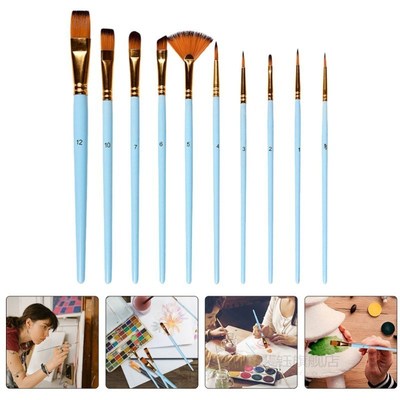 10pcs Paint Brushes Artist Painting Supplies for Acrylic Wat