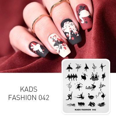 KADS Rectangle nail stamping plates Dance Image of Nail Stam