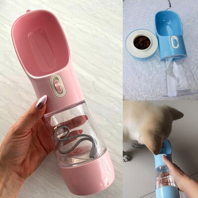 Portable Dog water bottle Bowl Waterer for pet Dog gourd dri