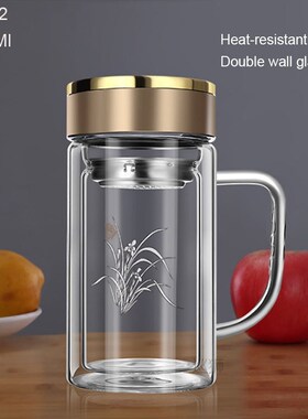 450Ml Water Bottle Glass Double Wall Borosilicate Glass Tea