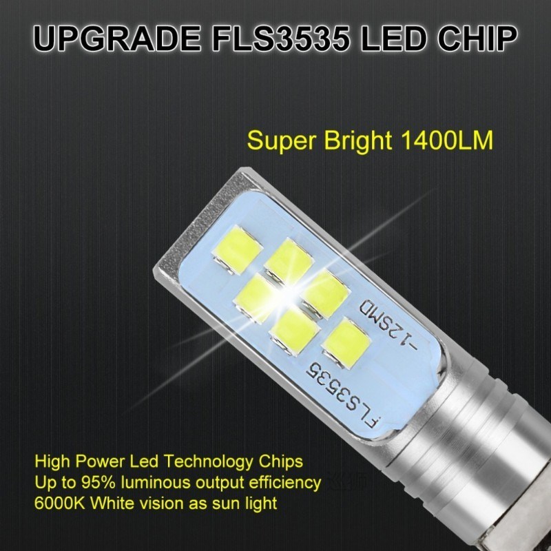2Pcs H1 H3 LED Bulb Super Bright 12 3535SMD Car Fog Lights 1