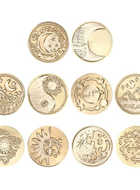 Wax Seal Stamp Vintage Round Antique Star Moon Sealing Wax I