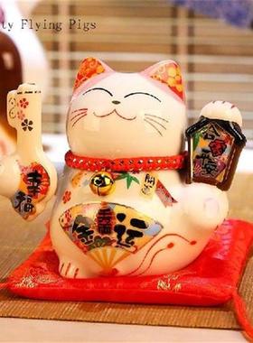 Lucky cat ceramic lucky cat home decoration porcelain