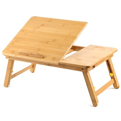Laptop Desk Table Adjustable Phoebe Bamboo Foldable Breakfas