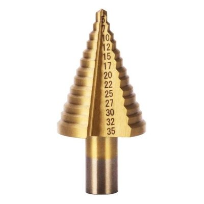 Step Drill Bit 5-35mm Metric HSS Titanium Coated for Wood Me
