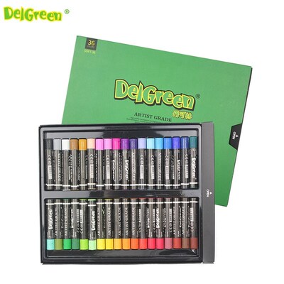 Delgreen 12/24/36 Colors Non-Toxic Crayons Artistic Oil Pain