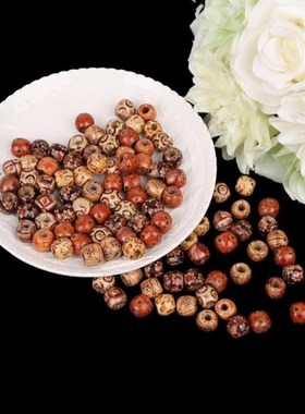 100 pcs Wood Round Spacers Loose Beads Necklace Bracelets Ch