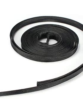 Black Braided Wire Sleeve Mesh Protecting PET Nylon Braided