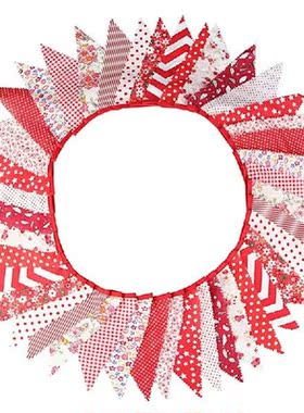 Fabric Bunting Banner 42 Flags 12M Cotton Party Bunting