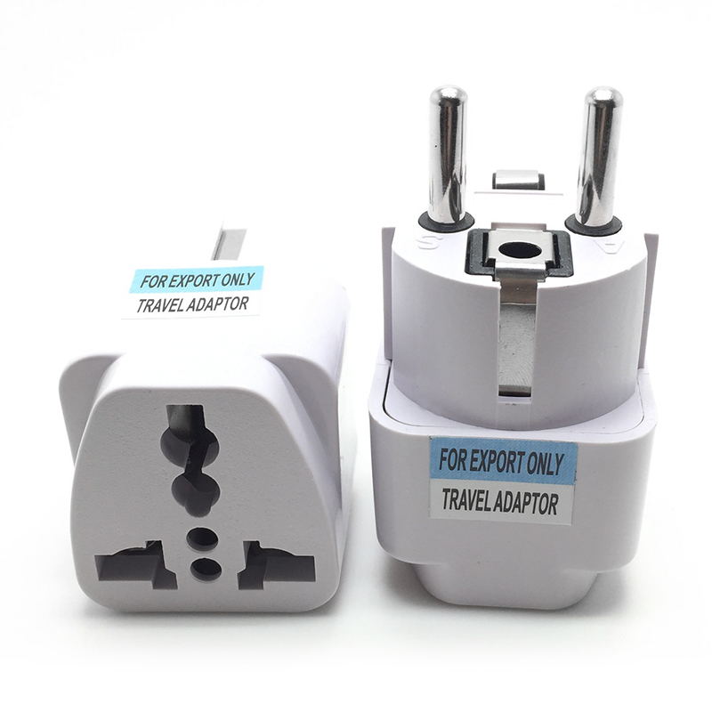1PC 250V 10A 800W Universal EU GER AU Plug Adapter White