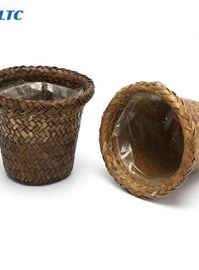 1PCS Household Natural Woven Storage Pot Garden Flower Baske