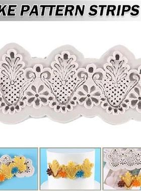 Vintage Baroque Silicone Fondant Mould Cake Border Decor