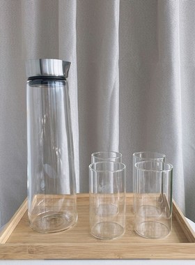 Water Jug 900-1800ML Transparent Glass Juice Bottle With Sta