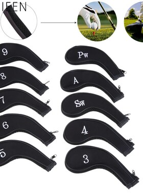 10 Pcs Neoprene Golf Club Heads Cover Golf Iron Headcover P