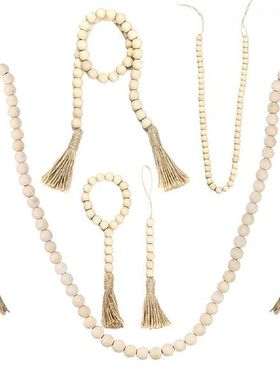 Wood Beads Garland With Tassels 5 Styles Beads Rustic