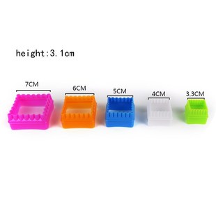 5Pcs Biscuit Mould Cookies Cutter Molds Plastic Cake Mould P