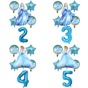 Cinderella Princess 32inch Number Balloon Set Birthday Weed