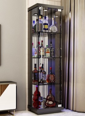 Glass Wine Cabinet Corner Cabinet Display Cabinet Solid Wood
