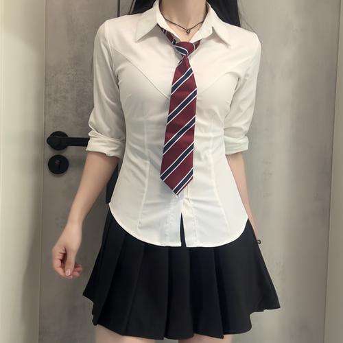 jk制服原创百褶裙套装辣妹学院风