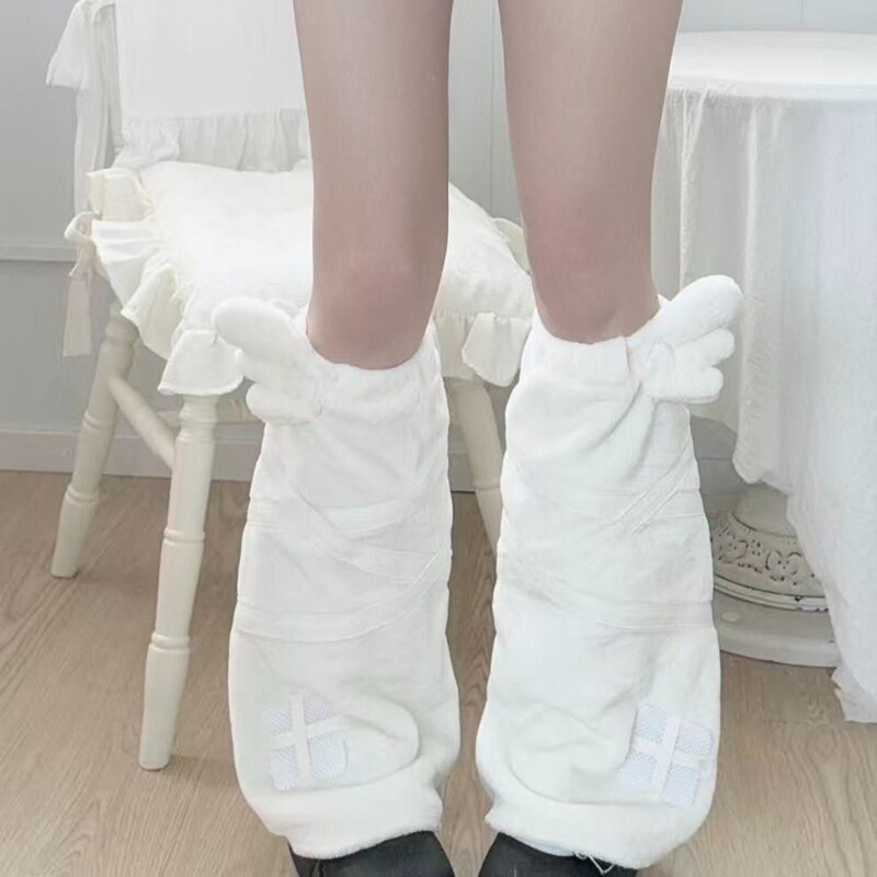 少女心天使翅膀袜套户外出游高颜值腿套甜美洋气冬季防风防寒保暖