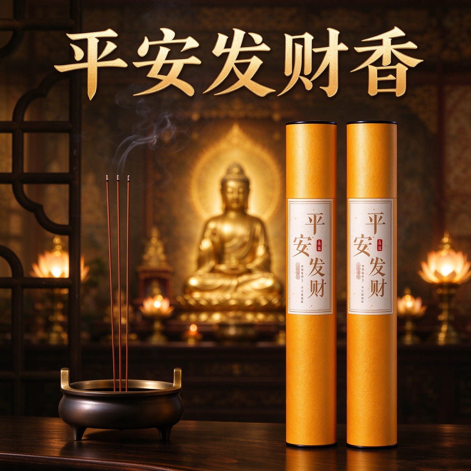 平安发财香供佛拜佛香财神招财香家用观音菩萨供香火财神爷敬神香