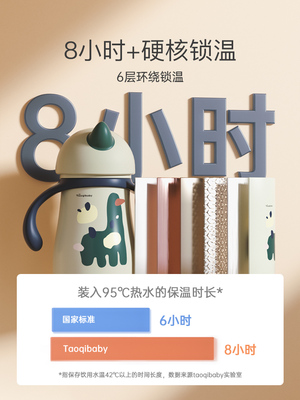 定制儿童保温杯带吸管两用宝宝鸭嘴杯婴儿学饮杯式外出水杯水壶喝