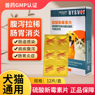 硫酸新霉素片犬肠胃炎症狗狗猫咪呕吐腹泻拉肚子拉稀专用消炎药片