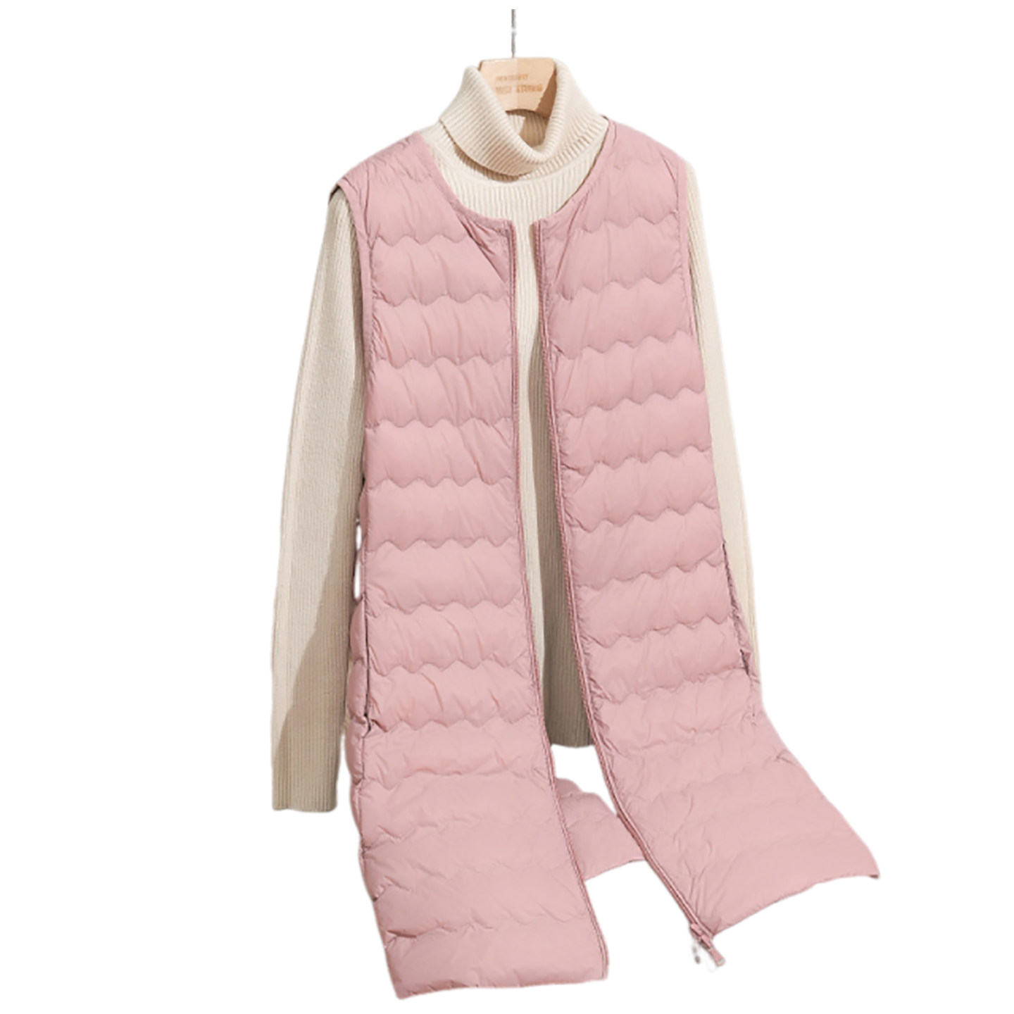 日本优品秋冬轻薄羽绒马甲女圆领中长款修身保暖90白鸭绒背心坎肩,女装/女士精品,羽绒服,淘宝优惠券,粉丝福利购,淘宝优惠卷